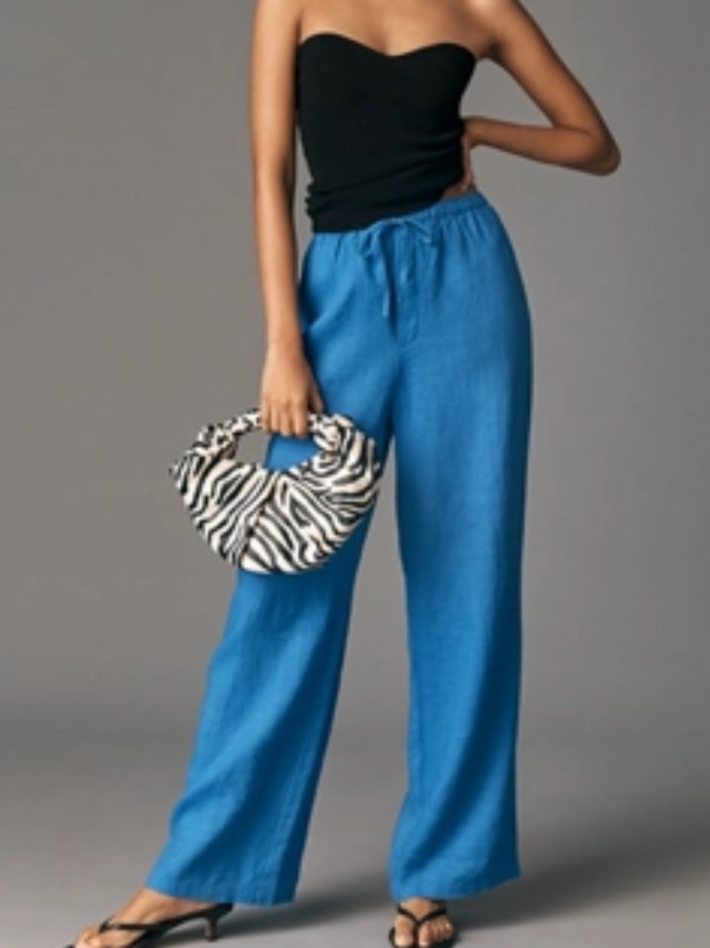 Anthropologie MAEVE LINEN TIE-FRONT PULL-ON PANTS. MSRP $118